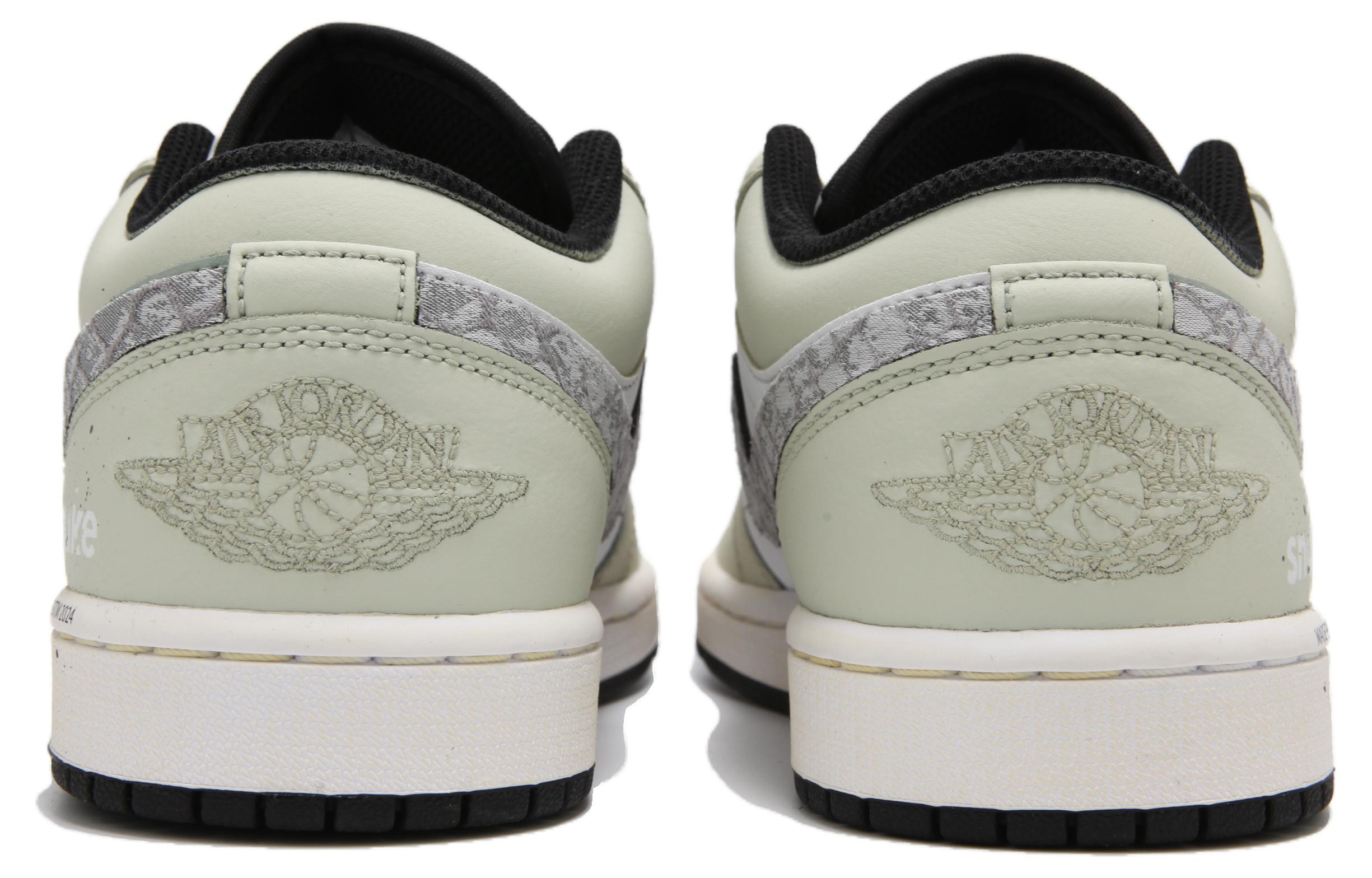 Jordan Air Jordan 1 Slip Resistant Abrasion Resistant Low top Vintage Basketball Shoes Men’s Beige Green
