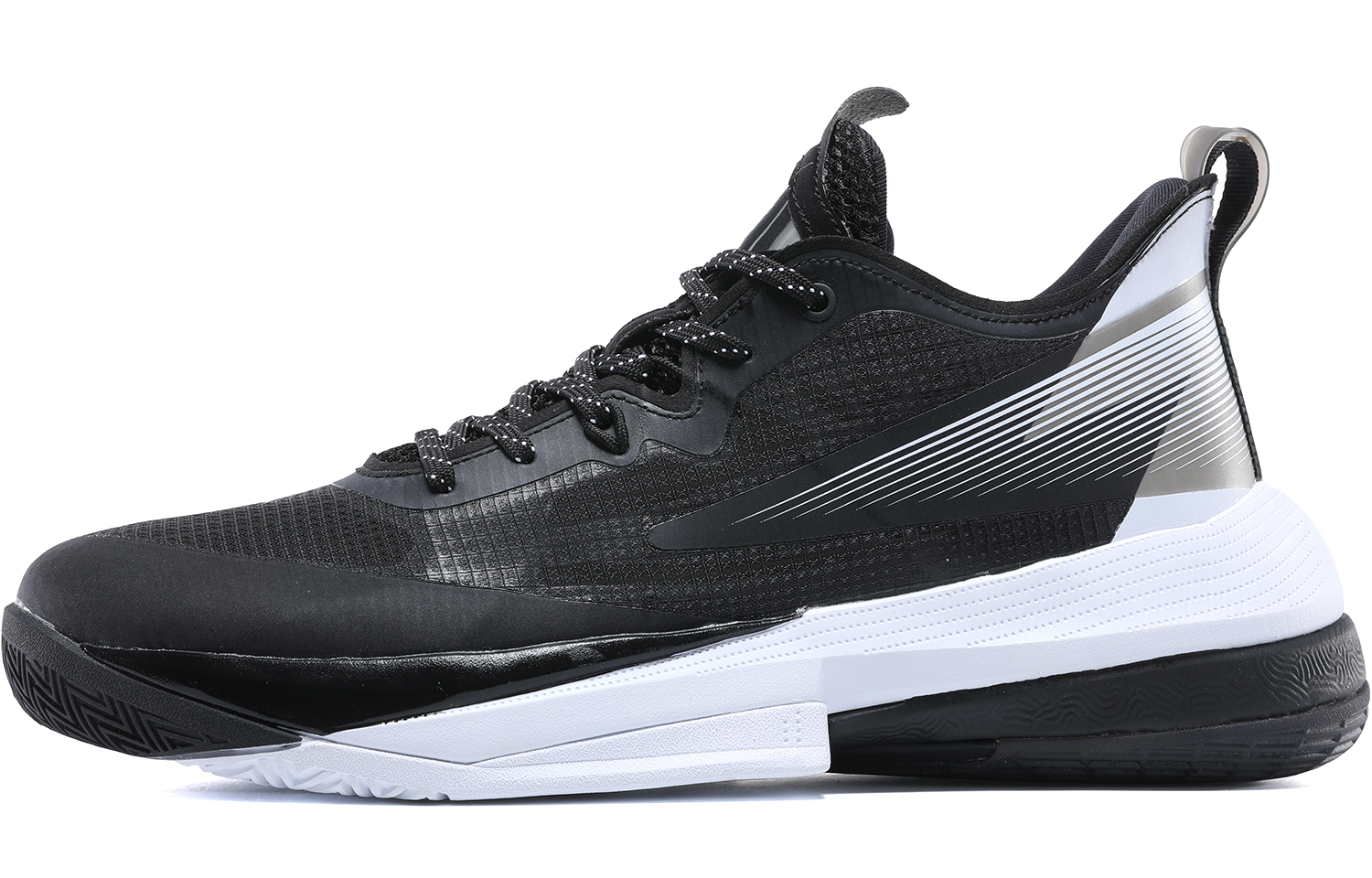 PEAK Taichi, Lightning Cushioning Slip Resistant Abrasion Resistant Low top Basketball Shoes Men’s Black White