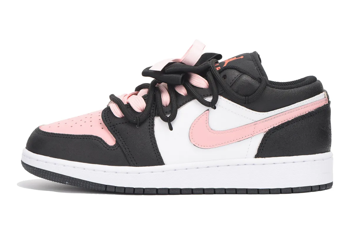 Jordan Air Jordan 1 Slip Resistant Coverage Slip Resistant Coverage Low top Vintage Basketball Shoes Women's Black Pink