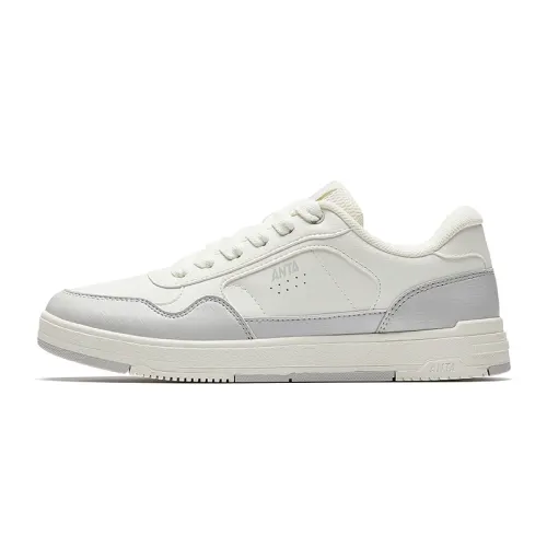 Anta Slip Resistant Abrasion Resistant Low top Skateboard Shoes Women's White Gray