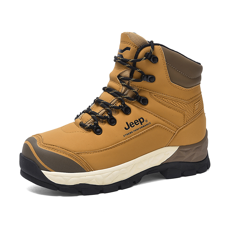Jeep Cow Split Leather Versatile Cushioning Abrasion Resistant Cushioning, Wear Resistant High top Hiking Shoes Men’s