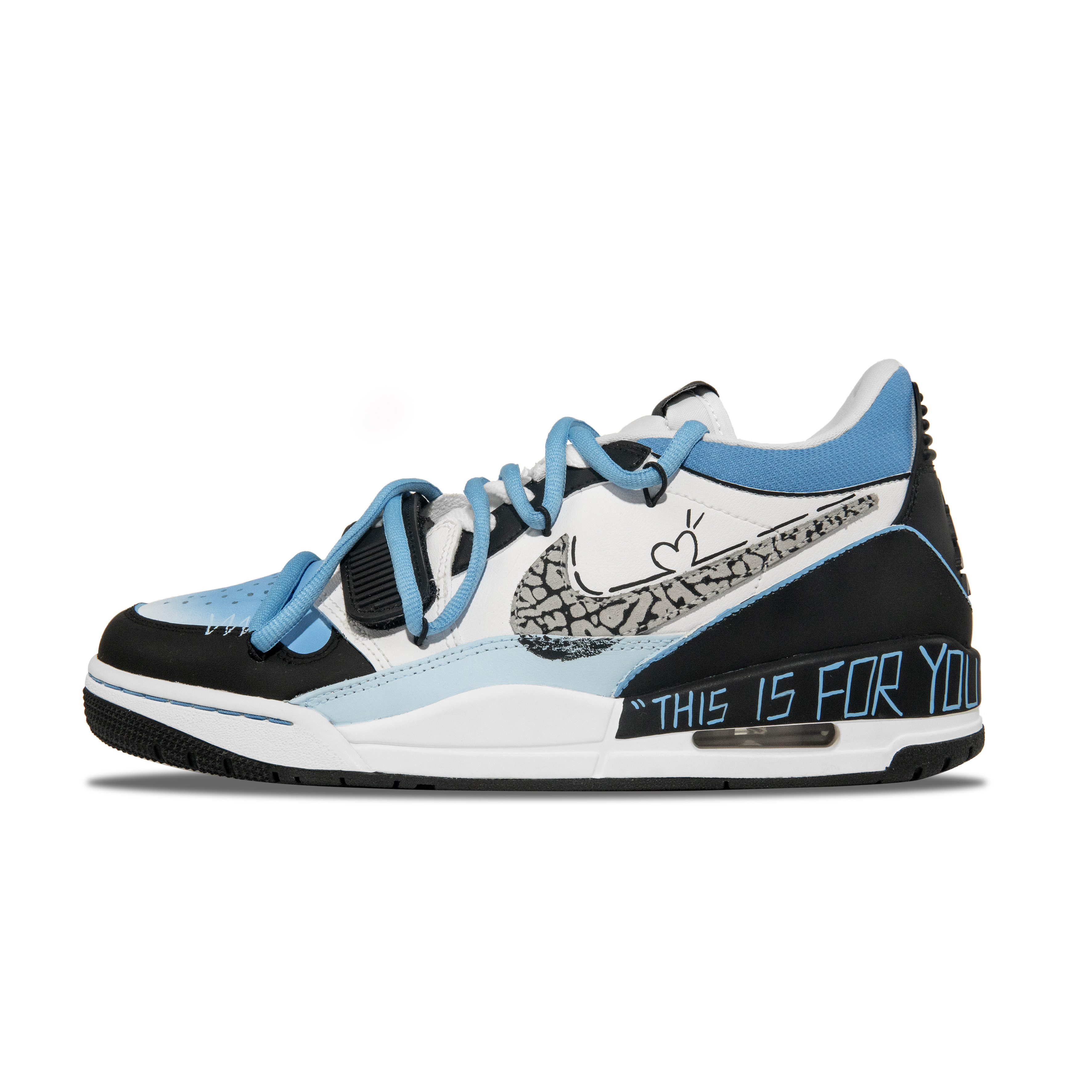 Jordan Legacy 312 Abrasion Resistant Slip Resistant Low top Vintage Basketball Shoes Men's White Black Blue