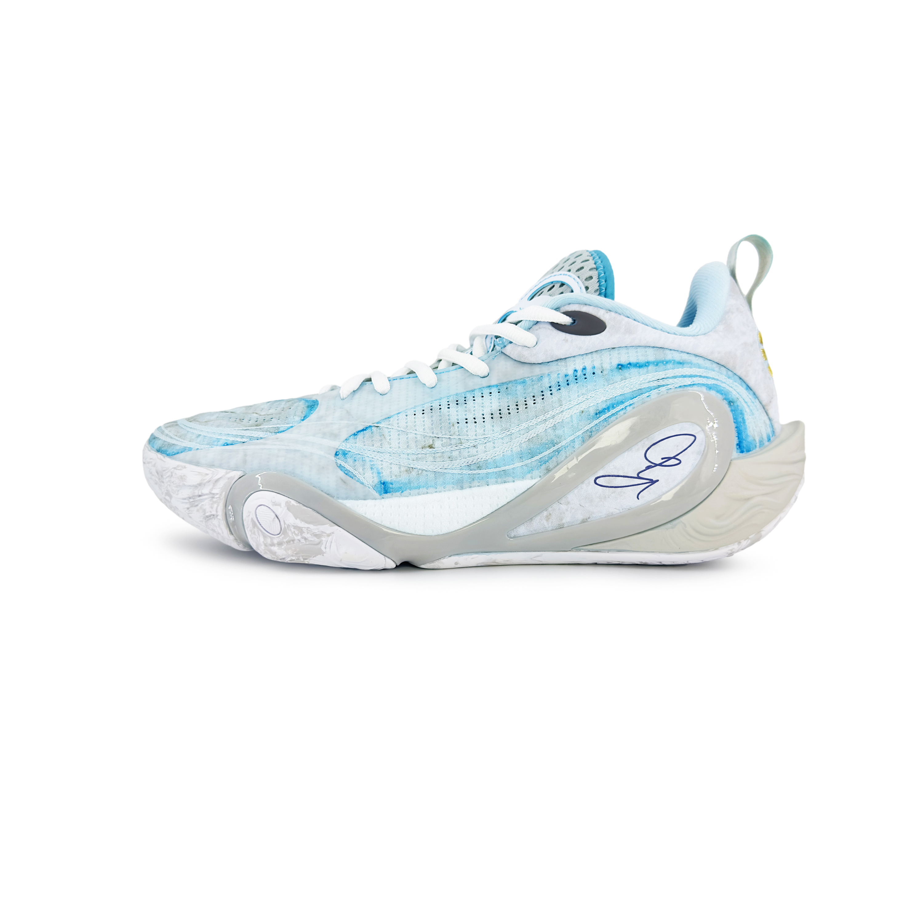 Li Ning DLO1 Synthetic Leather, TPU Low top Basketball Shoes Men’s Pink Blue Mismatched