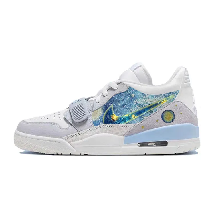 Jordan Legacy 312 Cushioning Slip Resistant Low top Vintage Basketball Shoes Men's White Gray