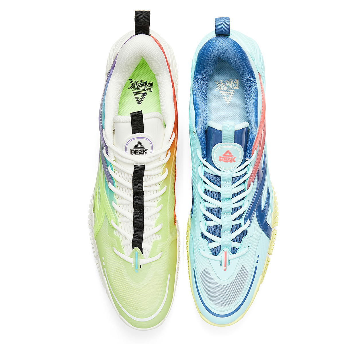 PEAK State Pole Cushioning Slip Resistant Lightweight Low top Basketball Shoes Men’s Orchid Green Mismatched