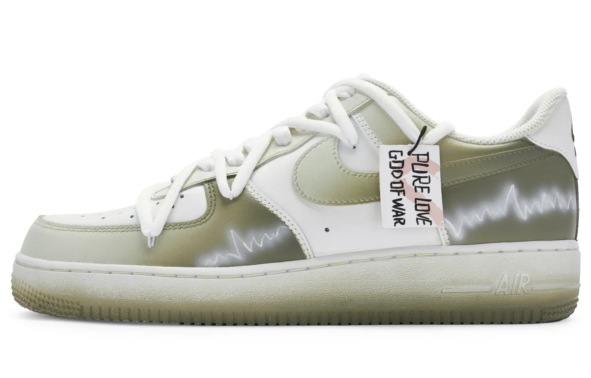 Nike Air Force 1 Low top Skateboard Shoes Men's Green Gray White