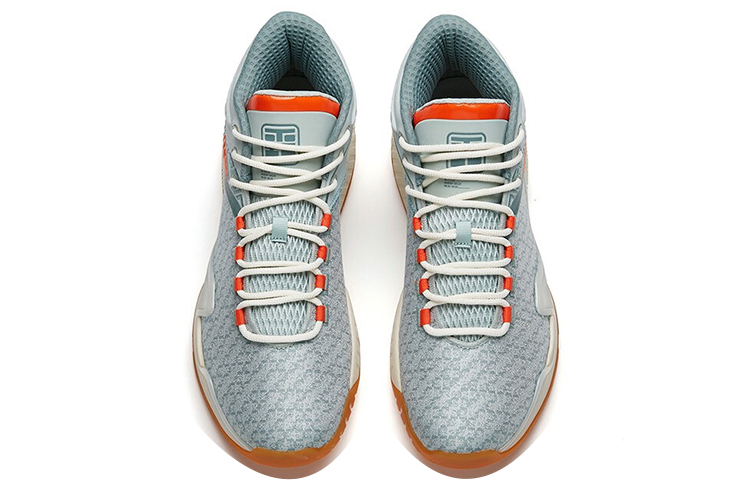 Anta Basketball Collection Fabric Abrasion Resistant Breathable Mid top Vintage Basketball Shoes Men’s Green Orange