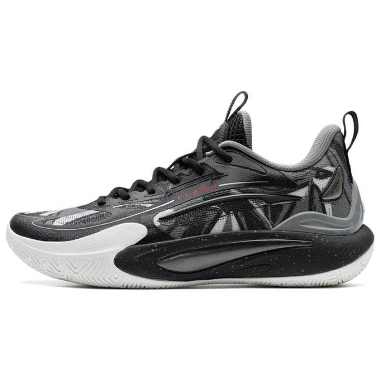 XTEP Wear resistant And Lightweight Low top Rotation Systems Basketball Shoes Men’s Black Gray