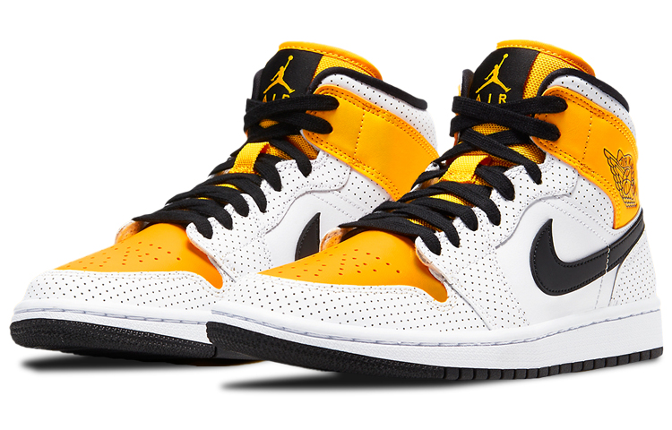 Air Jordan 1 Mid ‘Perforated White University Gold’ Women’s