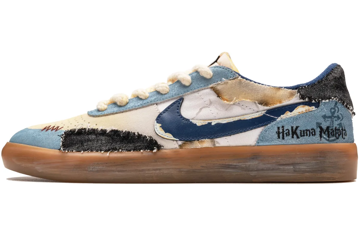 Nike Heritage Canvas Slip Resistant Abrasion Resistant Low top Skateboard Shoes Unisex Beige Blue Black