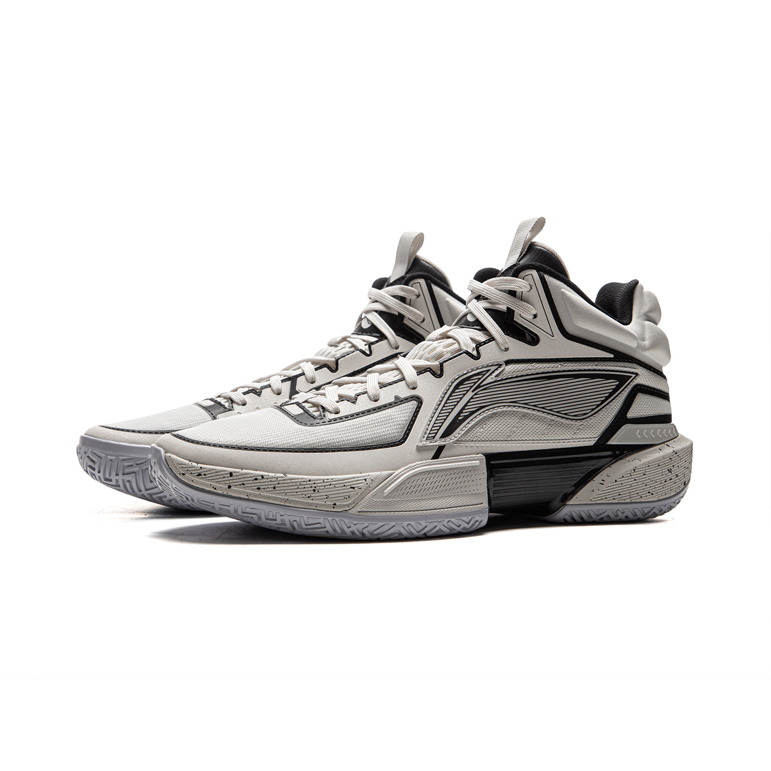 Li Ning Light Speed 2MID Cushioning Slip Resistant Abrasion Resistant Mid top Basketball Shoes Men’s Gray Black