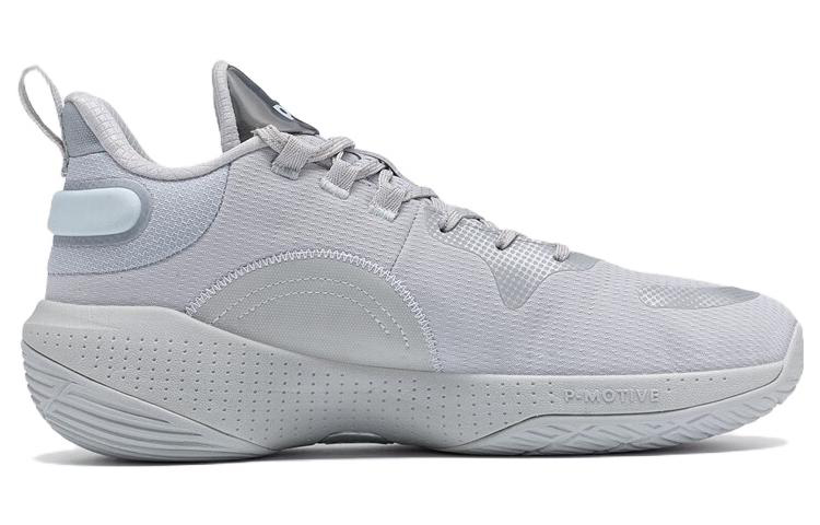 PEAK Cavalry Fabric Cushioning Abrasion Resistant Impact Resistant Mid top Performance Basketball Shoes Men’s Ice Gray