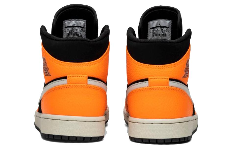 Мужские кроссовки Jordan Air Jordan 1 Mid (черно-оранжевые) — фото 5