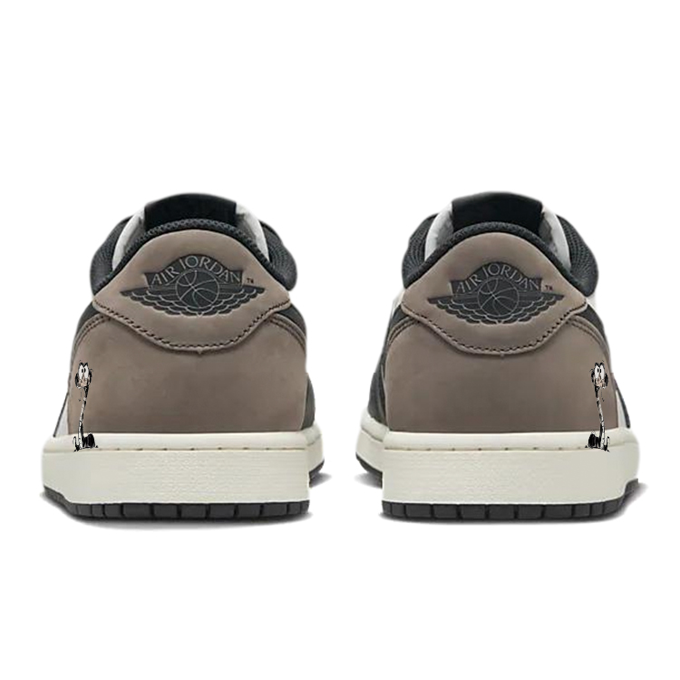 Jordan Air Jordan 1 Cushioning Slip Resistant Low top Vintage Basketball Shoes Men’s Black White Brown