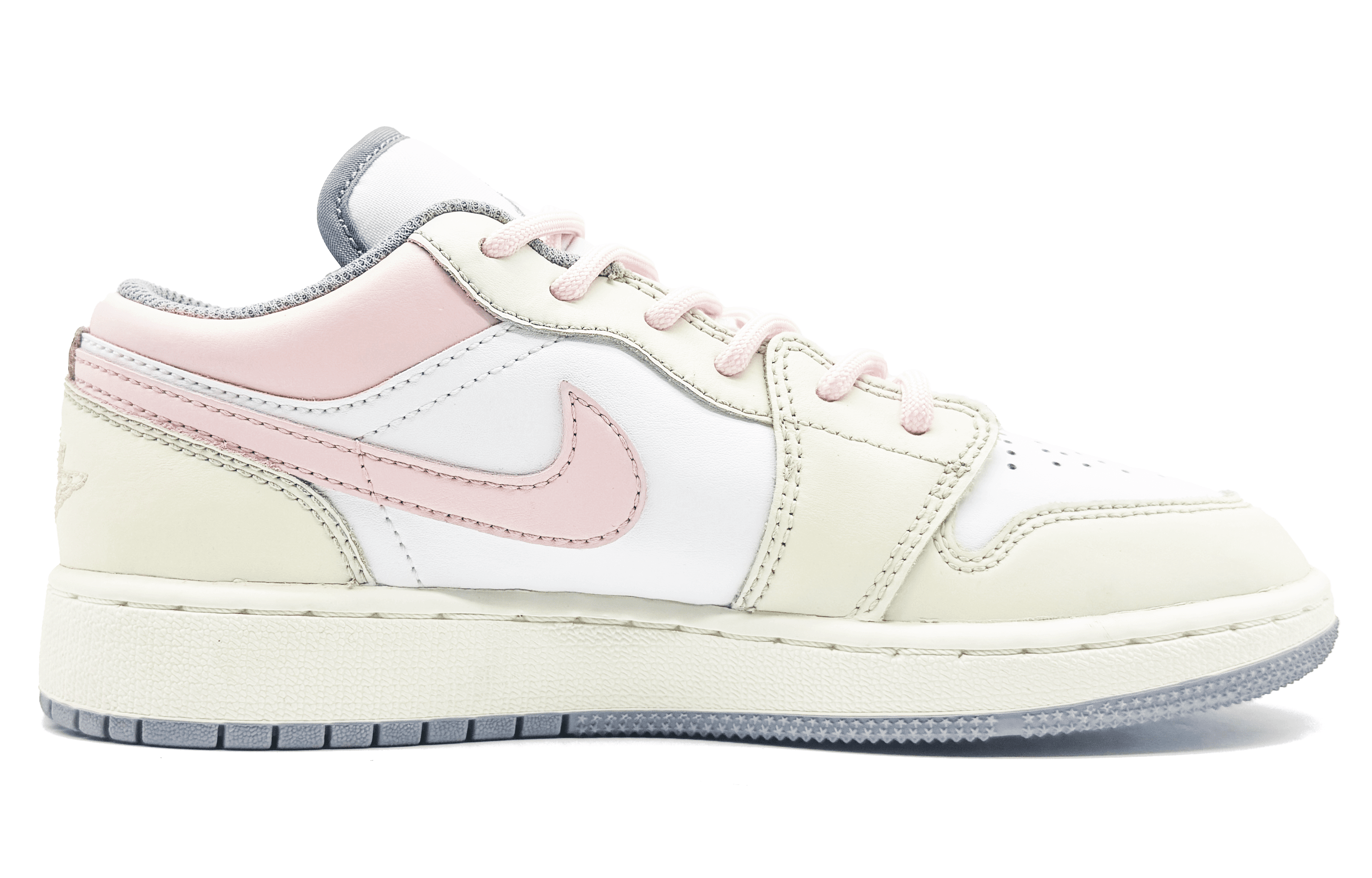 Jordan Air Jordan 1 Cushioning, Wear Resistant Low top Vintage Basketball Shoes Women’s Pink White