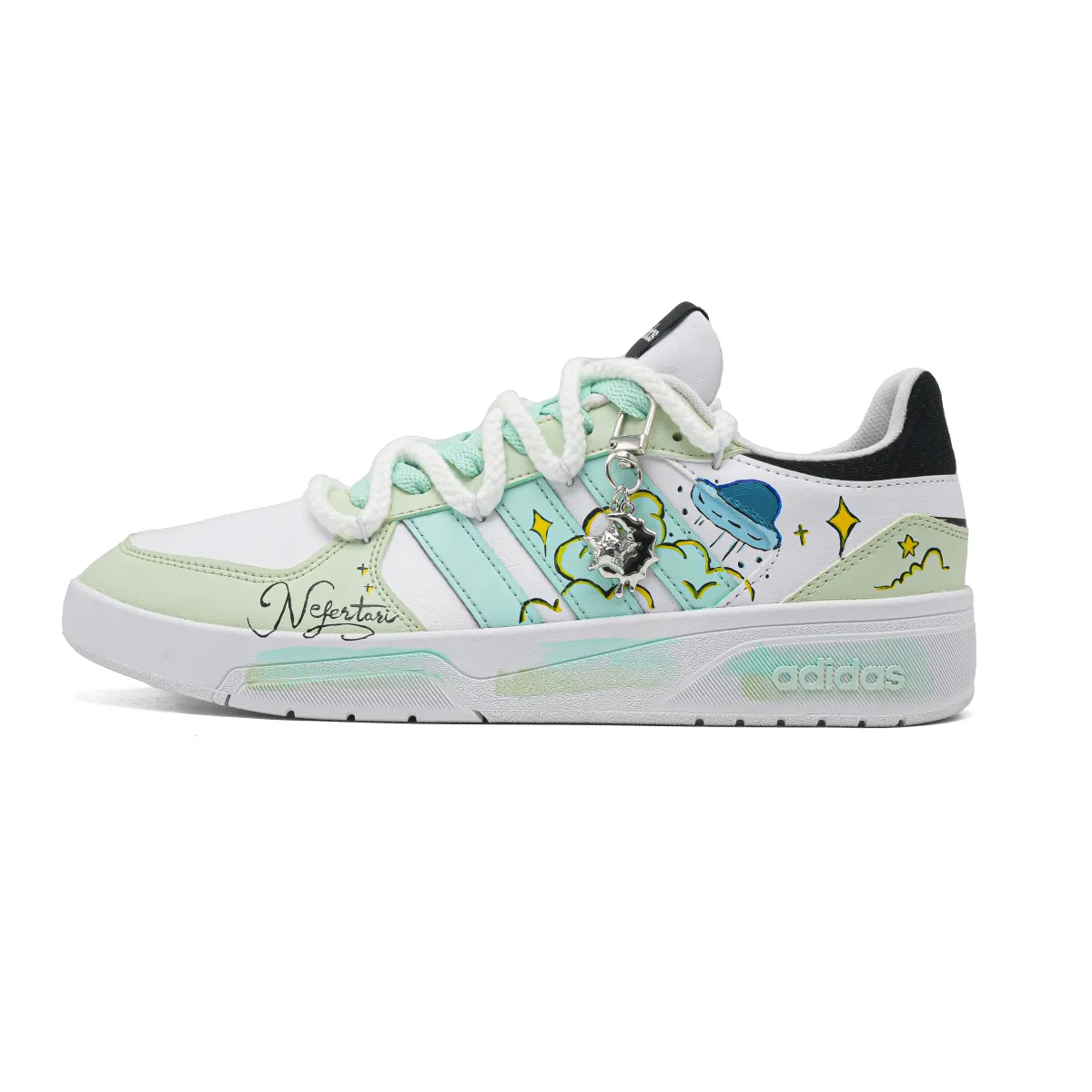 Adidas Originals Court Beat Lime Bubble Abrasion Resistant Low top Skateboard Shoes Unisex Mint Green