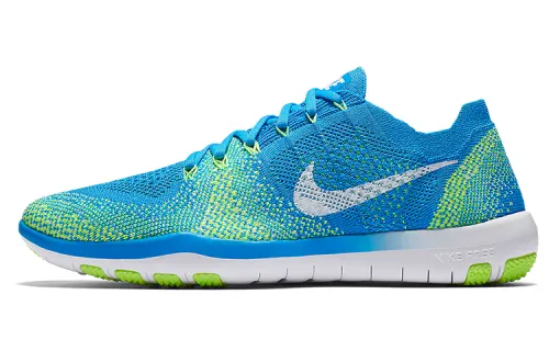Nike Free Focus Flyknit 2 Training Shoes Women's Low Top Blue/Green/White
