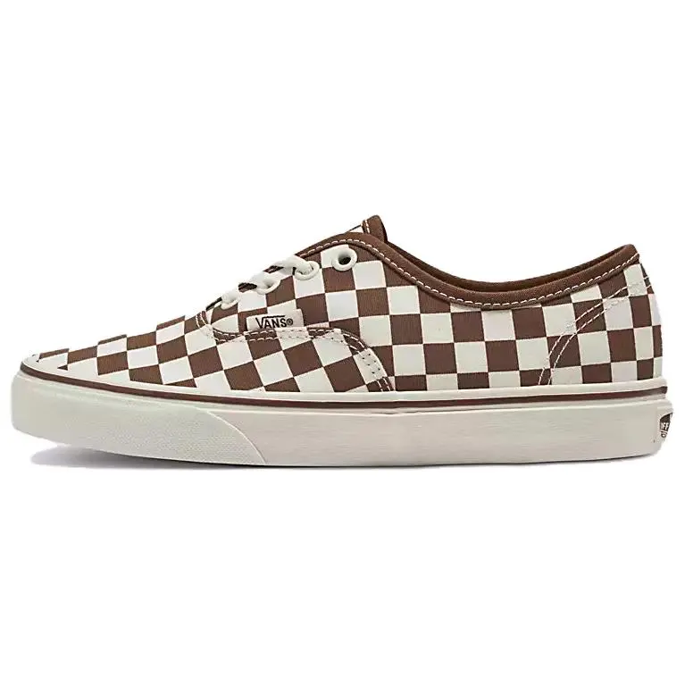 Vans Checkerboard Abrasion Resistant Low top Skateboard Shoes Unisex Brown