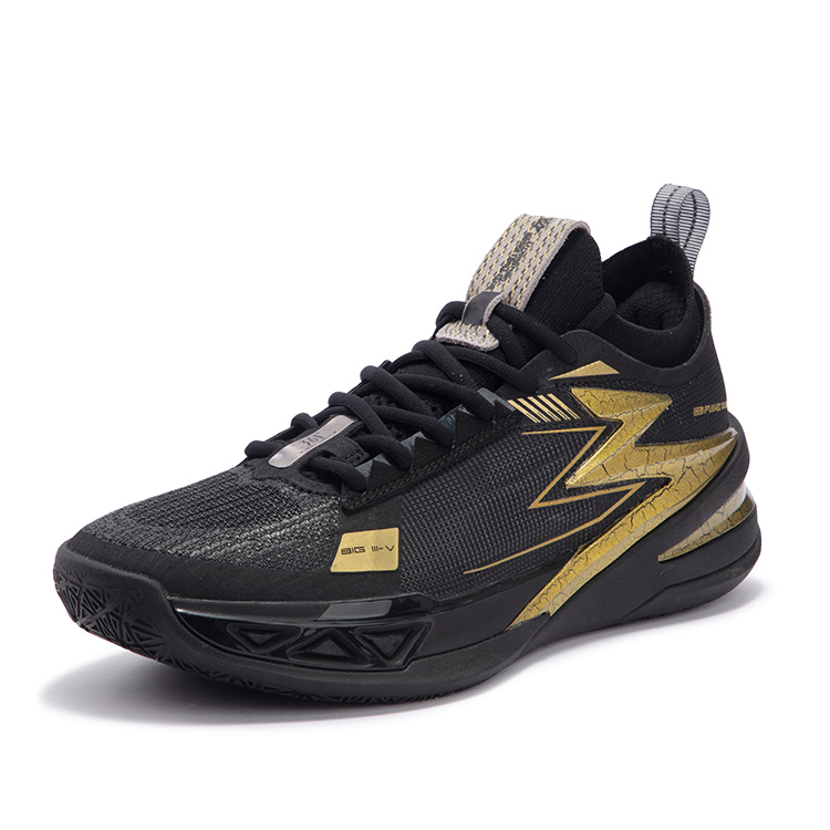 361° BIG3 5.0 Pro Basketball Shoes Men’s Low Top Obsidian Black/Crown Gold