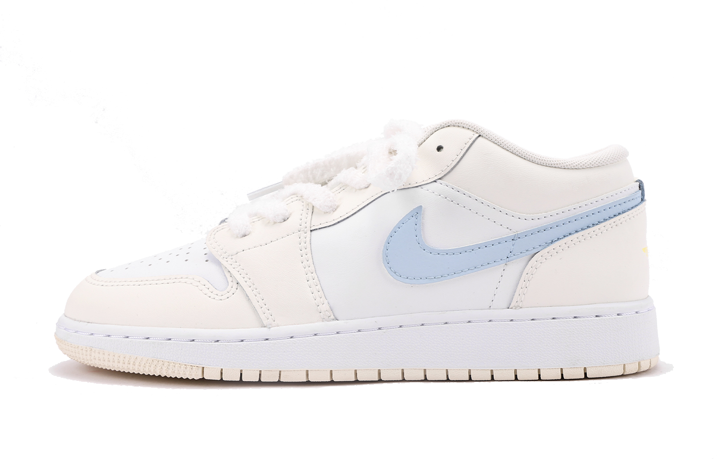 Jordan Air Jordan 1 Slip Resistant Coverage Low top Vintage Basketball Shoes GS White Blue