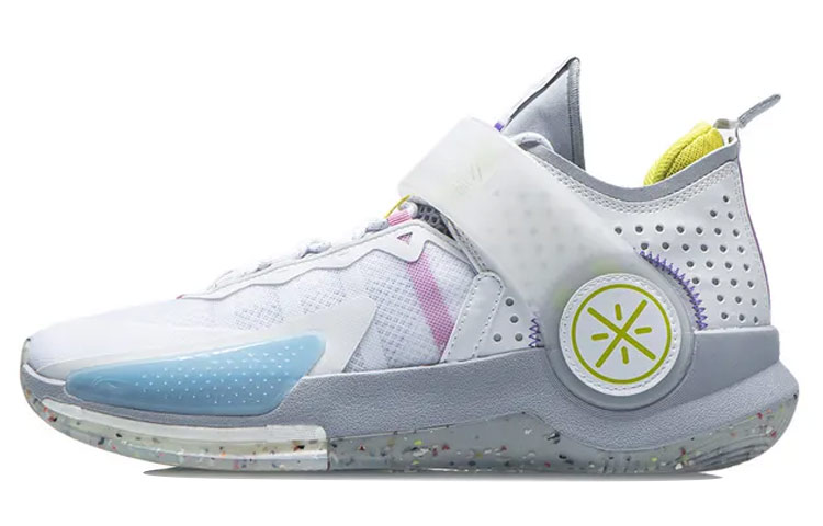 Li Ning Wade Fission 7 Basketball Shoes Men's Mid Top Standard White/Dawn Gray