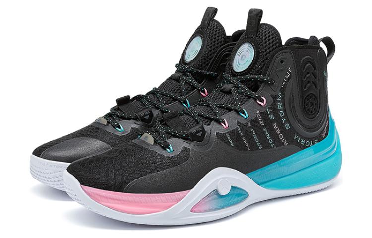 XTEP Royal Wind Generation Fashion Fabric Slip Resistant Abrasion Resistant High top Basketball Shoes Men’s Black