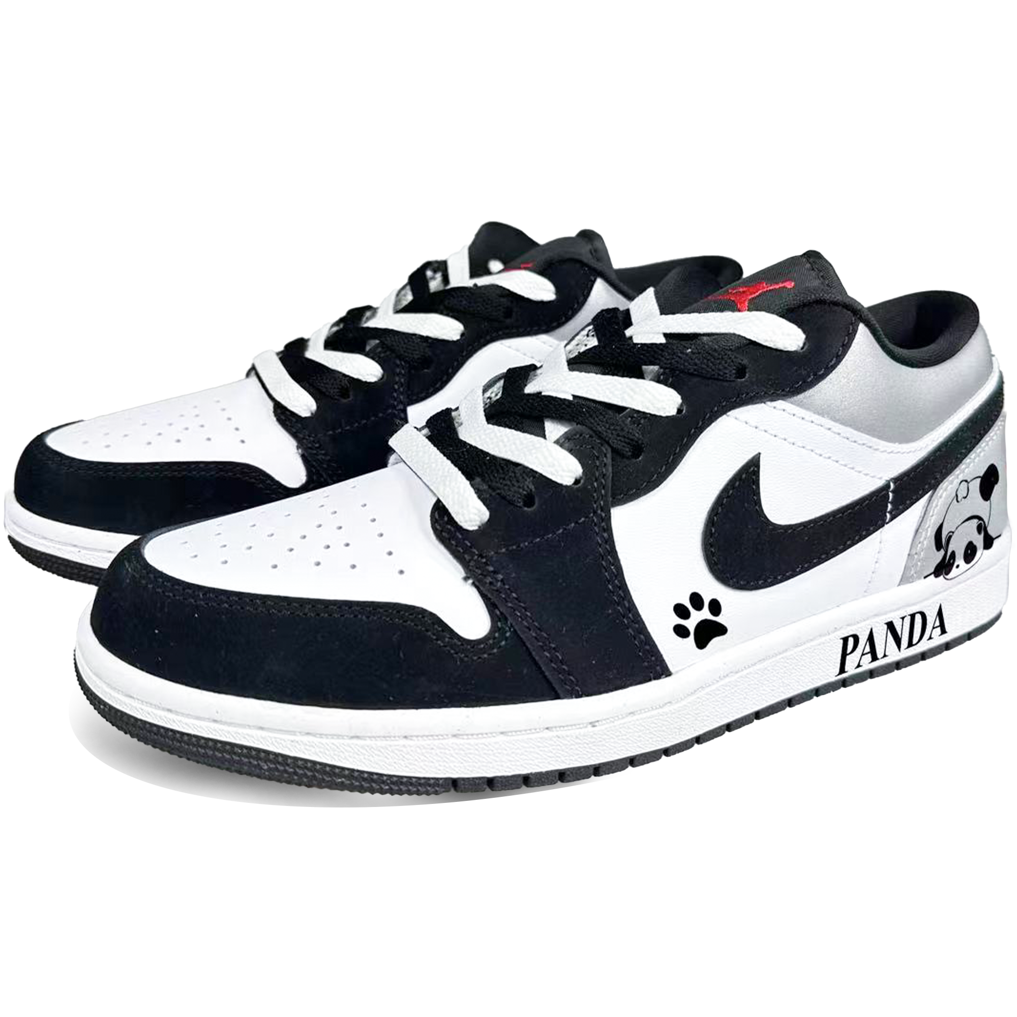 Jordan Air Jordan 1 Slip Resistant Abrasion Resistant Low top Vintage Basketball Shoes Men’s Black White
