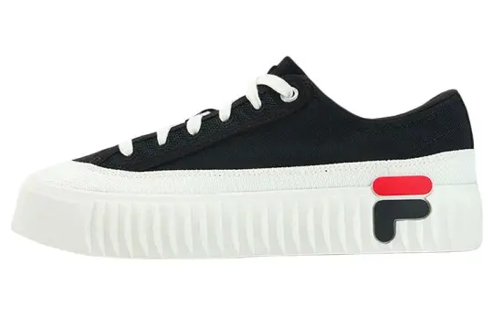 FILA Gear Abrasion Resistant Low top Skateboard Shoes Women's Black White