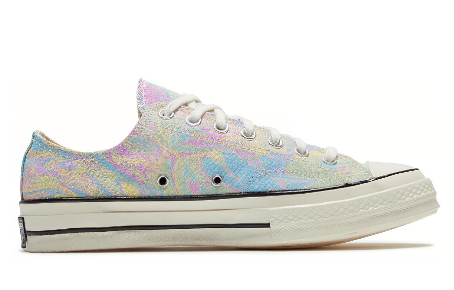 Кеды Converse Chuck Taylor All Star 70 OX (бежевый) — Бежевый / жёлтый / зелёный / фиолетовый — фото 2