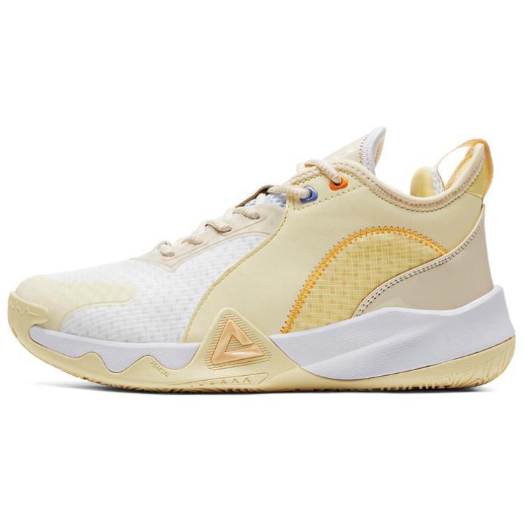 PEAK Rhapsody Cushioning Slip Resistant Abrasion Resistant Low top Basketball Shoes Men’s Yellow White