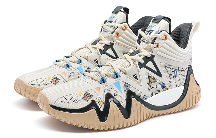 XTEP Lingren 1 Mid top Basketball Shoes Men’s White Black Blue