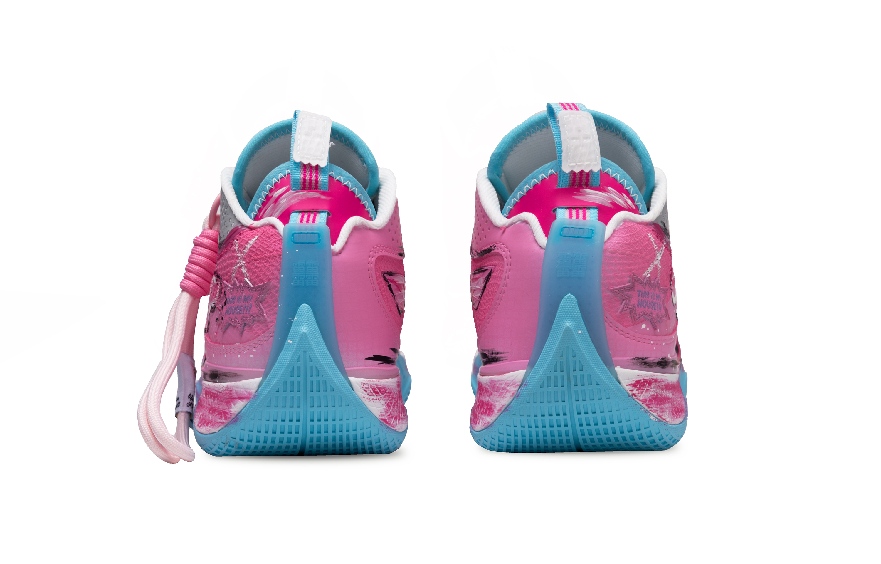 Li Ning Cushioning Impact Resistant Rebound Low top Basketball Shoes Men’s Bright Pink