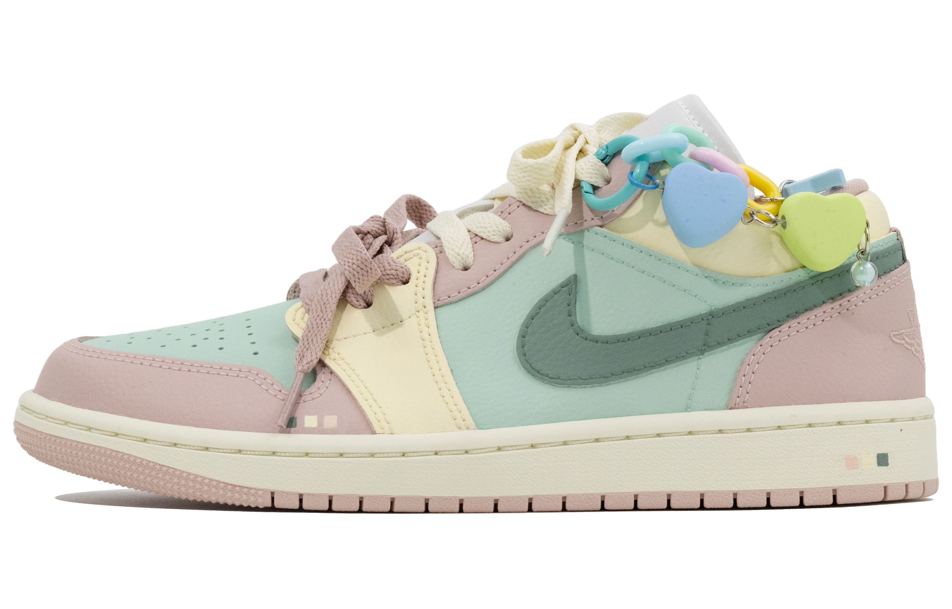 Jordan Air Jordan 1 Icing Sugar Forest Abrasion Resistant Low top Vintage Basketball Shoes Unisex Lotus Color