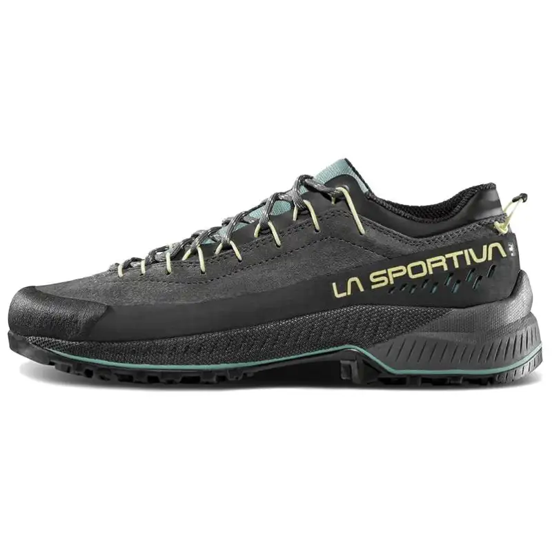 LA SPORTIVA Leather Slip Resistant Abrasion Resistant Low top Mountaineering & Hiking Shoes Women's Black Yellow