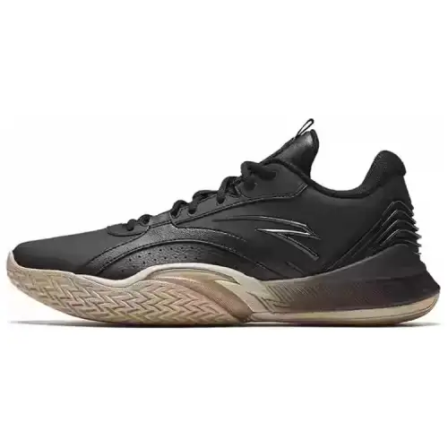 Anta Wind Tunnel 5 Textile, Synthetic Leather Slip Resistant Abrasion Resistant Low top Basketball Shoes Men's Black