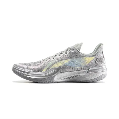 Li Ning Gamma Silver Toad Cushioning Slip Resistant Abrasion Resistant Breathable Support Lightweight Rebound Low top
