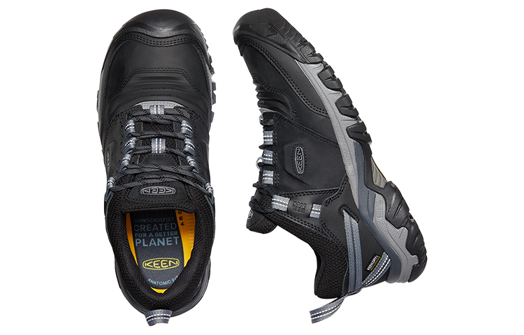 Keen RIDGE FLEX WP Cushioning Slip Resistant Abrasion Resistant Low top Outdoor Shoes Men’s Black Gray