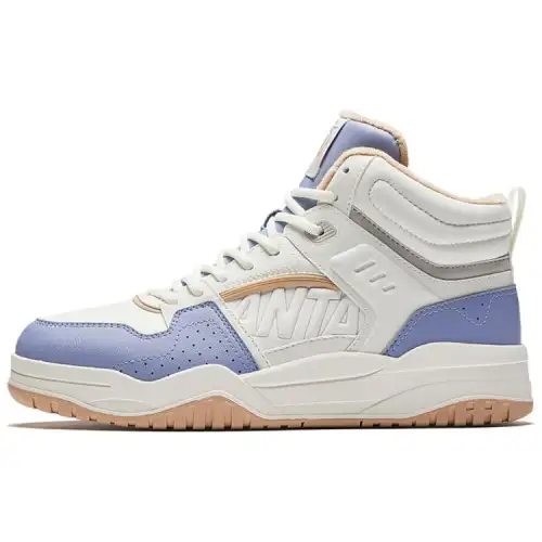 Anta Grand Slam Slip Resistant Thermal Slip Resistant Thermal High top Skateboard Shoes Women's White Blue