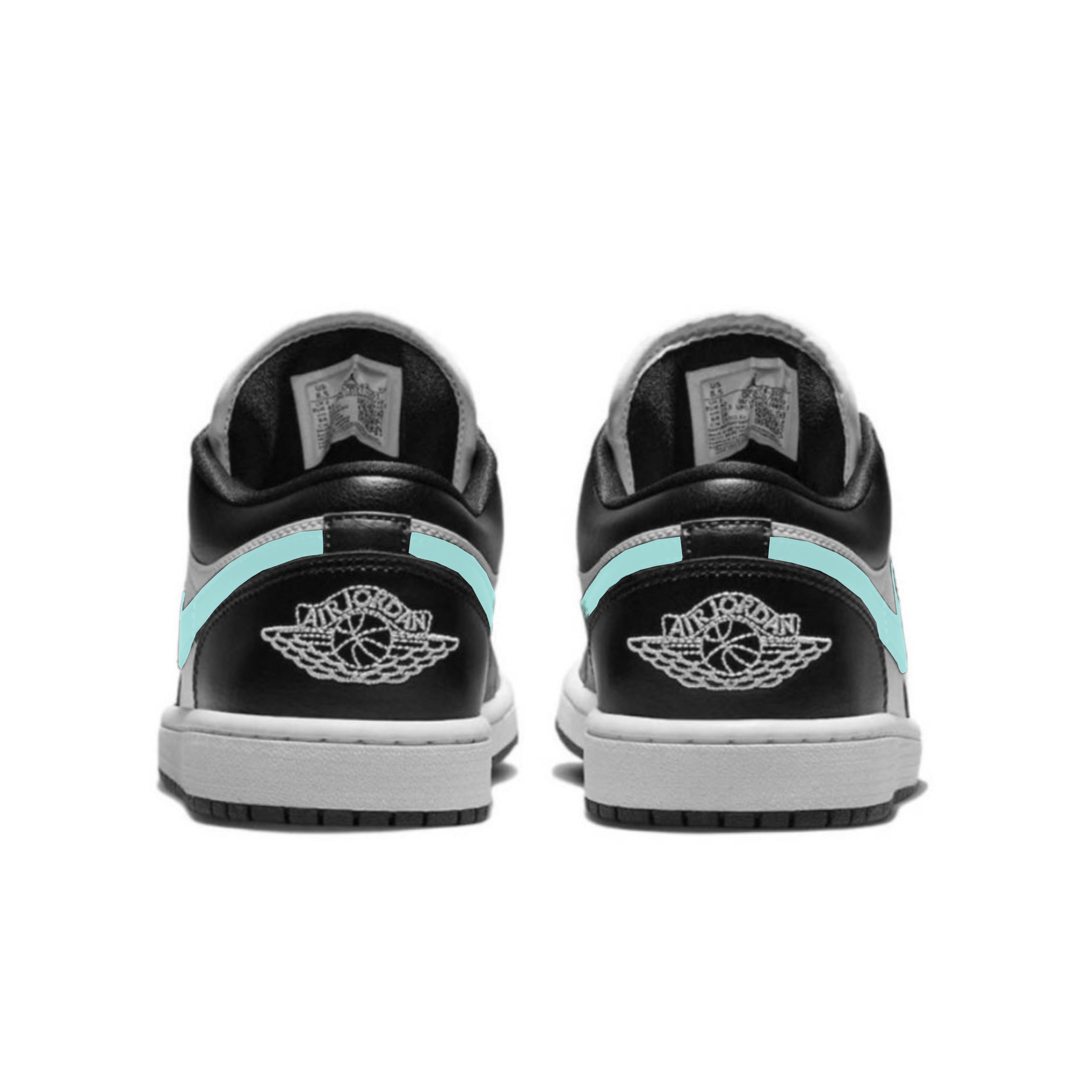 Jordan Air Jordan 1 Blue Cushioning Slip Resistant Low top Vintage Basketball Shoes Women’s Black White