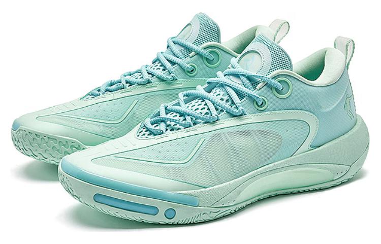 QIAODAN Wind Blade 4 PRO Basketball Shoes Men’s Low Top Enamel Green/Lake Blue