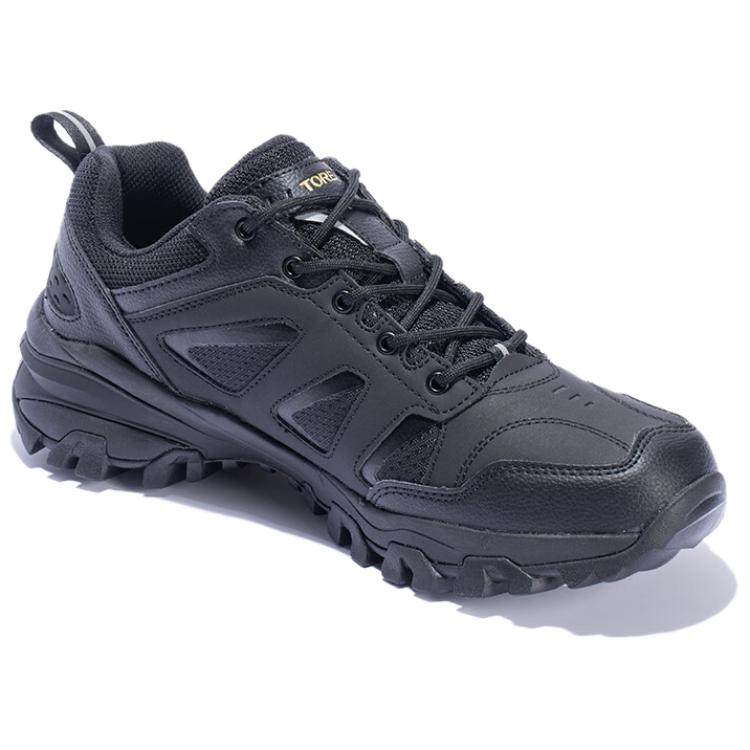 TOREAD Slip Resistant Abrasion Resistant Low top Hiking Shoes Men’s Black Gold