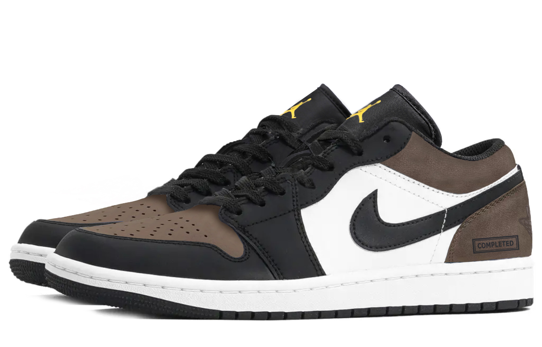 Jordan Air Jordan 1 Abrasion Resistant Abrasion Resistant Low top Vintage Basketball Shoes Unisex Black Brown