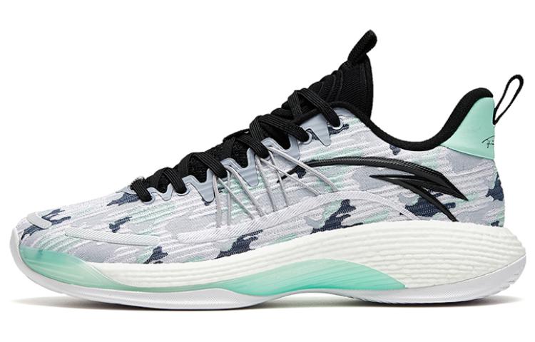 Anta Skyline Team Cushioning Slip Resistant Abrasion Resistant Low top Basketball Shoes Men's Gray Porcelain Green