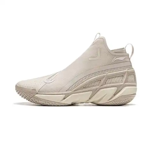 Li Ning BadFive 4 Cushioning Slip Resistant Abrasion Resistant Mid top Basketball Shoes Men's Beige