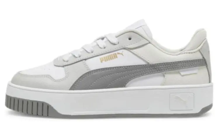 PUMA Carina Street Cow Split Leather Low top Skateboard Shoes Women's White Gray