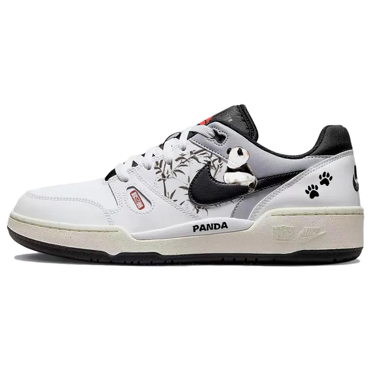 Nike Full Force Slip Resistant Abrasion Resistant Low top Skateboard Shoes Men's White Black