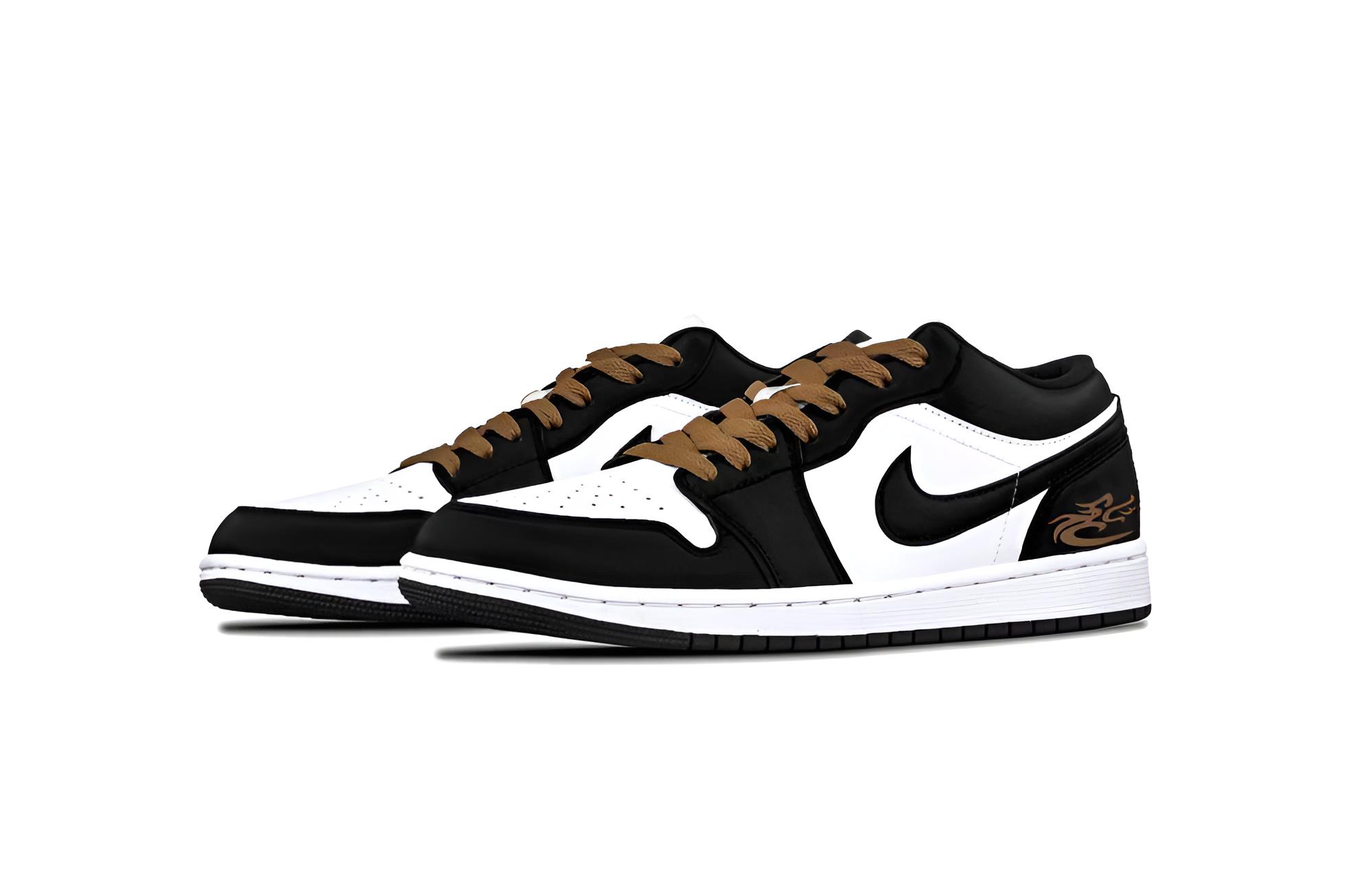 Jordan Air Jordan 1 Black AJ Cushioning, Wear Resistant Low top Vintage Basketball Shoes Unisex