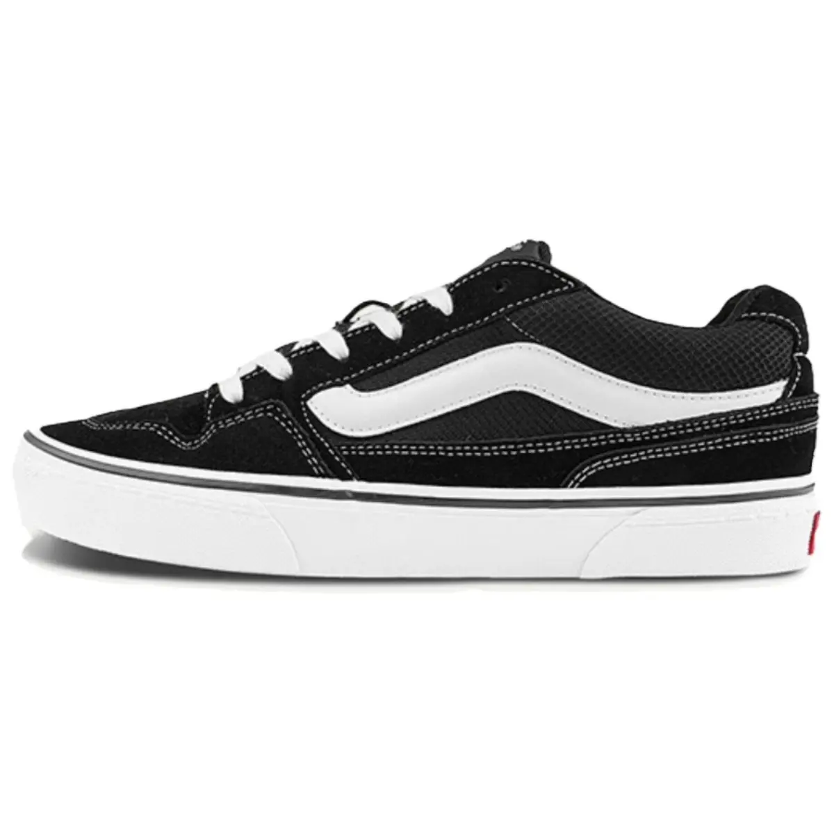 Vans Caldrone Abrasion Resistant Low top Canvas Shoes Unisex Black White