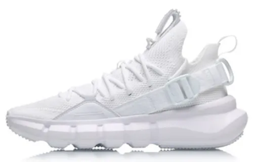 Li Ning Vintage Basketball Shoes Women's Mid Top Pure White