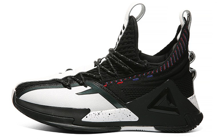 PEAK Tai Ji2.0 Leather Cushioning Slip Resistant Abrasion Resistant Mid top Basketball Shoes Men’s White Black